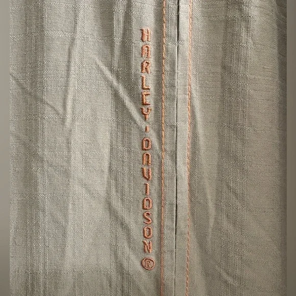 Harley-Davidson Taupe 100% Silk Casual Button-Down Shirt - Picture 3 of 5